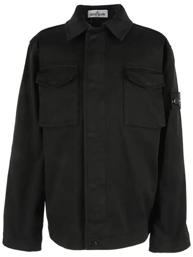 Stone Kids Waffen Patch Overshirt Jacket Black 761610211 V0029 - STONE ISLAND - BALAAN 3