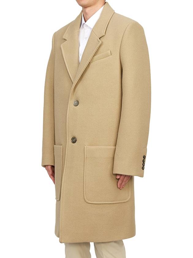 Two Button Wool Single Coat Champagne - AMI - BALAAN 3