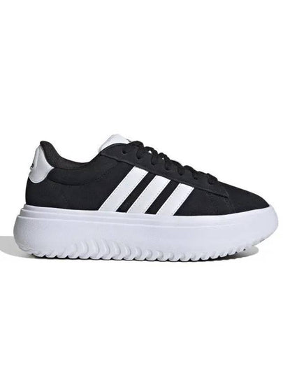 Women's Grand Court Platform Suede Low Top Sneakers Black - ADIDAS - BALAAN 2