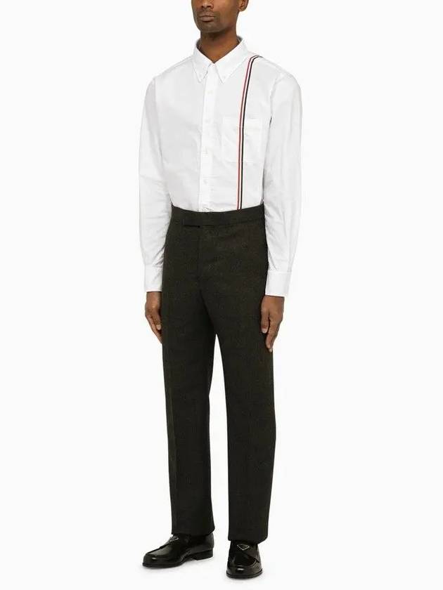 RWB Stripe Cotton Shirt White - THOM BROWNE - BALAAN 7