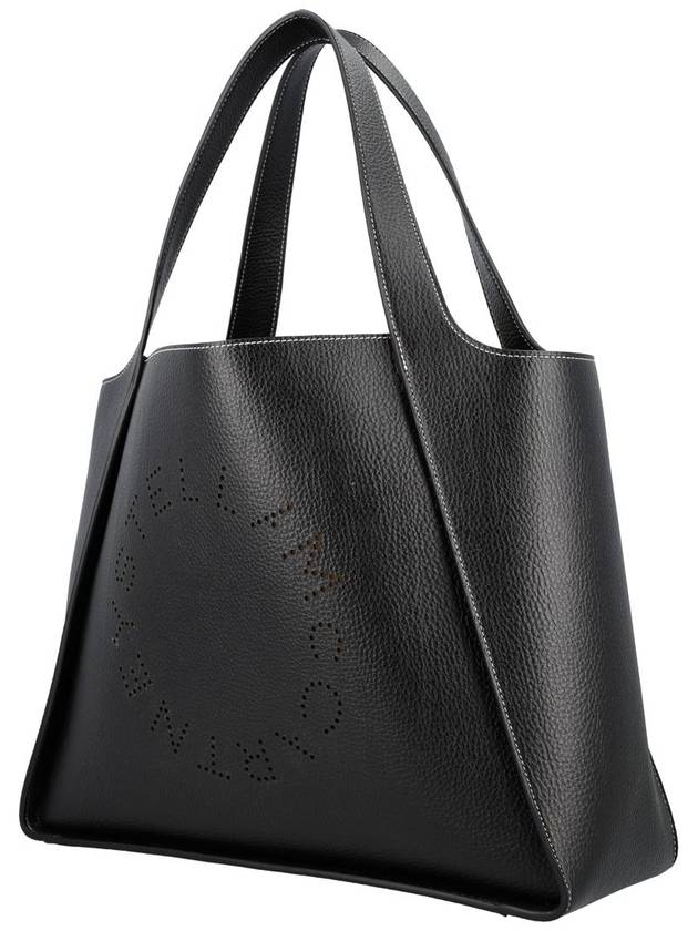 Stella Logo Grainy Tote Bag Black - STELLA MCCARTNEY - BALAAN 4