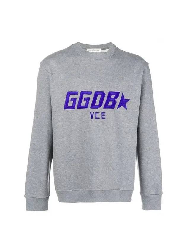 Logo Crew Neck Fleece Cotton Sweatshirt Grey - GOLDEN GOOSE - BALAAN 1