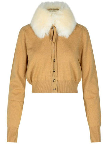 Sportmax Beige Virgin Wool Cardigan - MAX MARA SPORTMAX - BALAAN 1