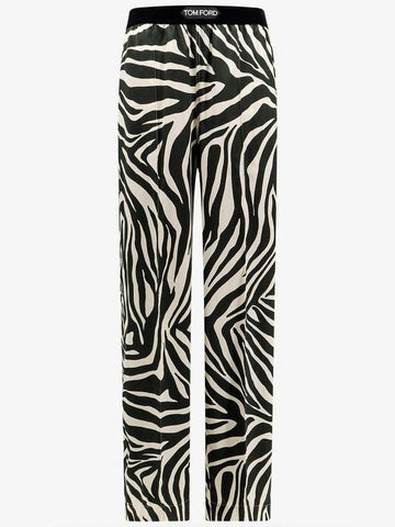 24 ss Stretch Silk Pants WITH Animalear Print PAW397FAP219XECBL B0651012431 - TOM FORD - BALAAN 1