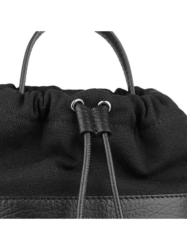 5AC Number Logo Texture Leather Bucket Bag Black - MAISON MARGIELA - BALAAN 9