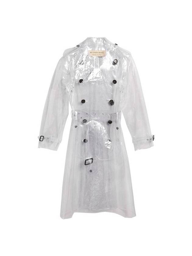 Women's Plastic Transparent Trench Coat White - BURBERRY - BALAAN 1