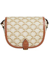 Triomphe Medium Folco Cross Bag White - CELINE - BALAAN 1