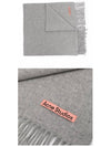 Logo Wool Fringe Scarf Grey - ACNE STUDIOS - BALAAN 6