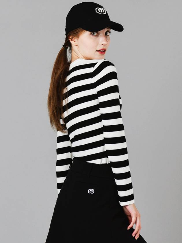 Bold Stripe Black Henley Neck Knit DO6232KT22 - DOYOUKNOWMC GOLF WEAR - BALAAN 3