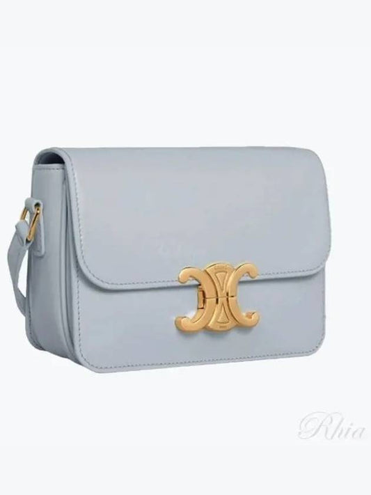 Teen Triomphe Shiny Calfskin Cross Bag Soft Blue - CELINE - BALAAN 2