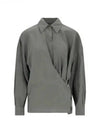 Dry Silk Straight Collar Twist Shirt Grey - LEMAIRE - BALAAN 2