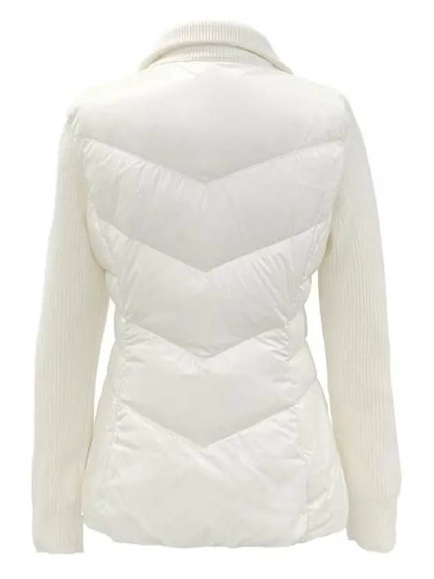 Women's Padded Wool Zip-Up Cardigan Ivory - MONCLER - BALAAN 8