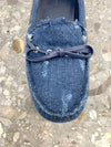 5DD019 Denim Ribbon Loafers - MIU MIU - BALAAN 4