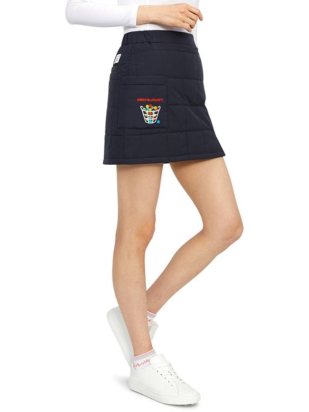 women's padded H-line skirt navy - HORN GARMENT - BALAAN 6