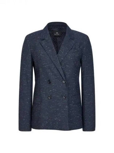 PS Women s Double Button Tweed Jacket Navy 271254 - PAUL SMITH - BALAAN 1