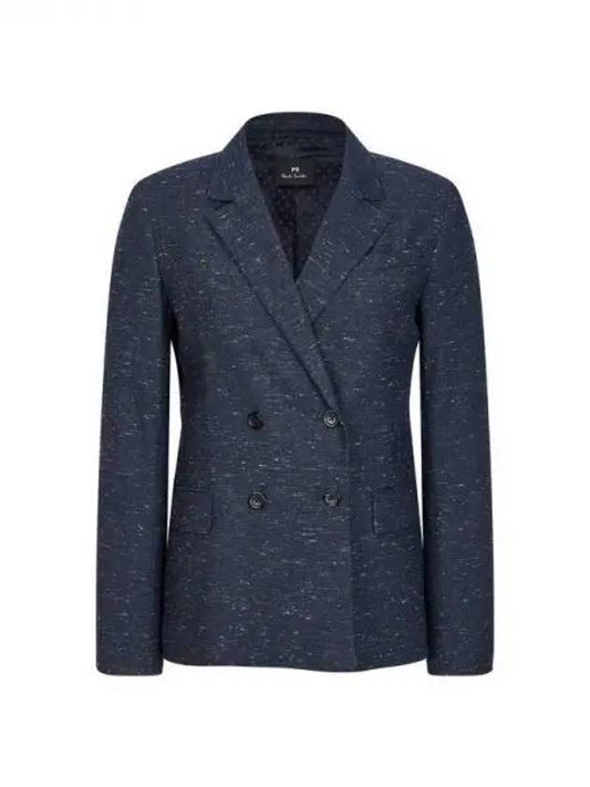 PS Women s Double Button Tweed Jacket Navy 271254 - PAUL SMITH - BALAAN 1