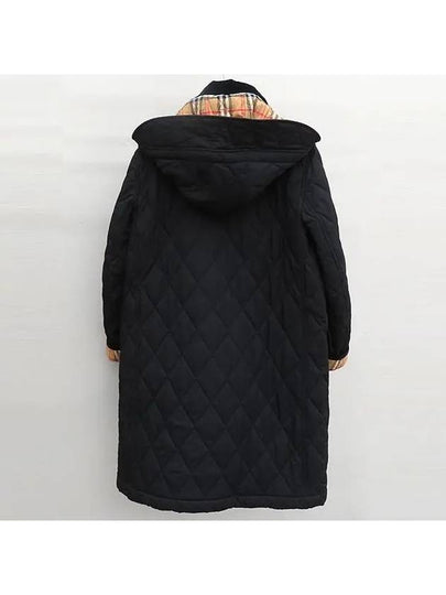 8057169 Dereham Women s Quilted Long Jacket Black M Size - BURBERRY - BALAAN 2