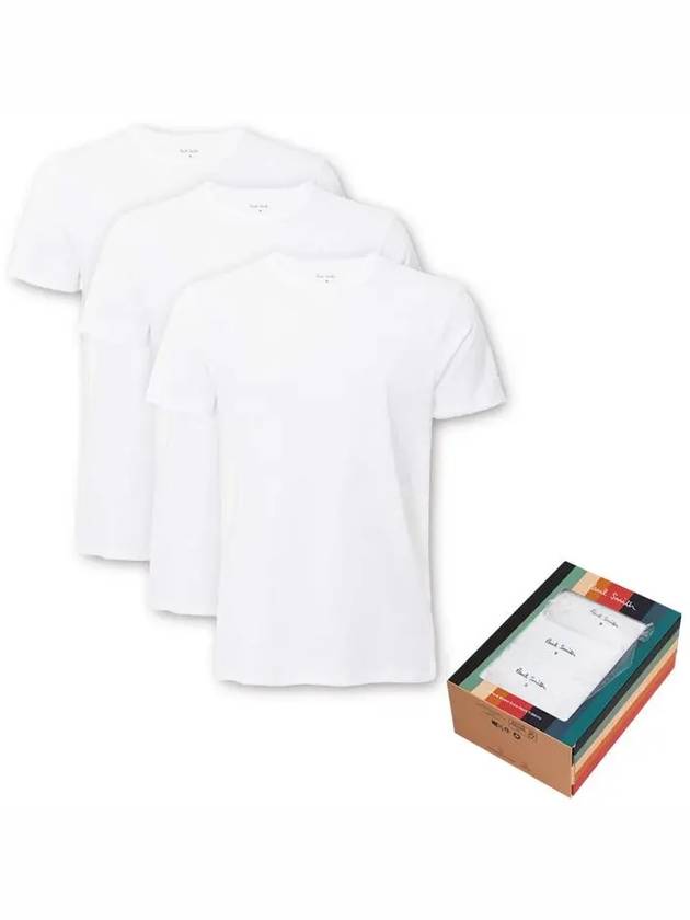 Mixed Modal Lounge Short Sleeve T-Shirts 3 Pack White - PAUL SMITH - BALAAN 8