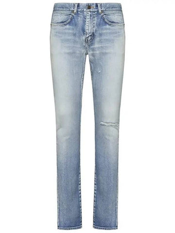 Men's Santa Monica Denim Skinny Jeans Blue - SAINT LAURENT - BALAAN 1