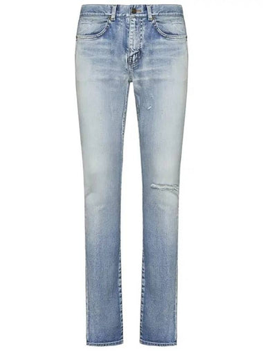 Men's Santa Monica Denim Skinny Jeans Blue - SAINT LAURENT - BALAAN 1