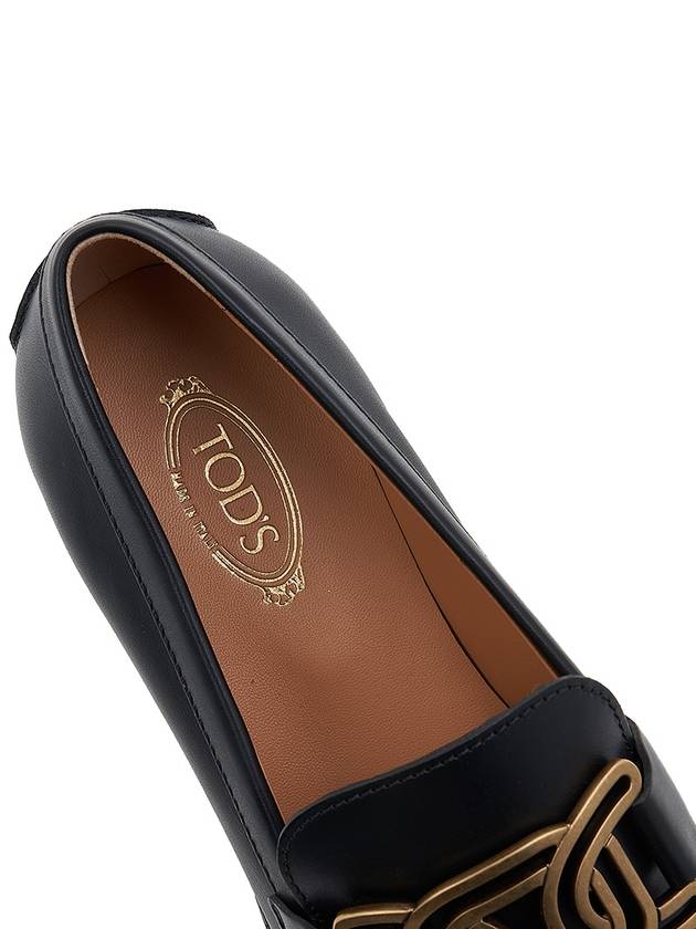 Kate Metal Chain Leather Loafers Black - TOD'S - BALAAN 8