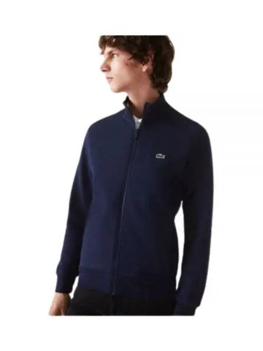 Regular Fit Brushed Fleece Zip-up Jacket Navy - LACOSTE - BALAAN 2