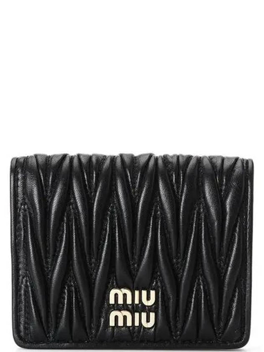 Matelasse Leather Half Wallet Black - MIU MIU - BALAAN 2