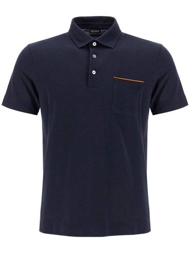 piquÃ polo shirt with pocket - ERMENEGILDO ZEGNA - BALAAN 1