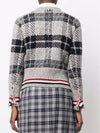 Trimmed Tartan Jacquard Mohair Knit Top Grey - THOM BROWNE - BALAAN 4