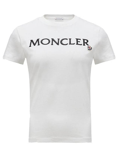 Women's Embroidered Logo Short Sleeve T-Shirt White - MONCLER - BALAAN 2