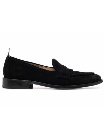 Men's Varsity Suede Loafers Black - THOM BROWNE - BALAAN 2