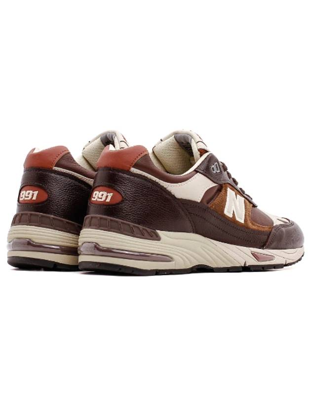 991 Made in UK Earth French Leather Low Top Sneakers Brown - NEW BALANCE - BALAAN 4