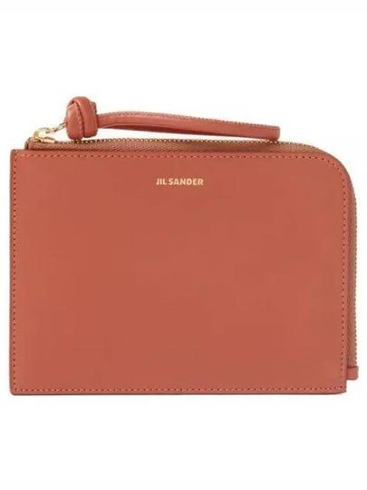 Embossed Logo Leather Envelope Card Wallet Brown - JIL SANDER - BALAAN 2