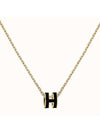 Mini Pop H Pendant Necklace Gold Noir - HERMES - BALAAN 2