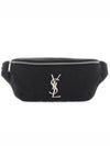 Cassandre Classic Canvas Leather Belt Bag Black - SAINT LAURENT - BALAAN 2