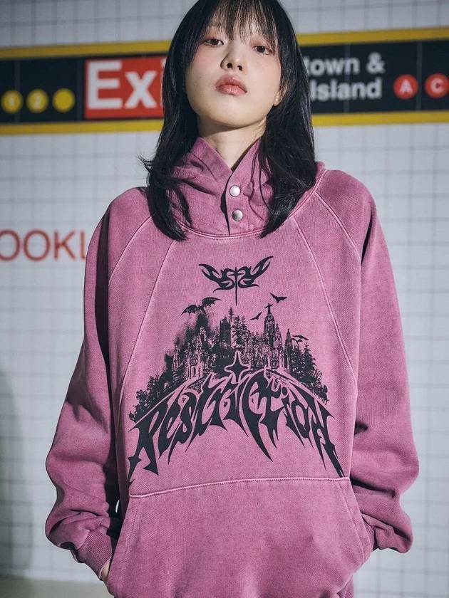 Restriction Pigment Snap Hooded Top Dusty Pink - CPGN STUDIO - BALAAN 1