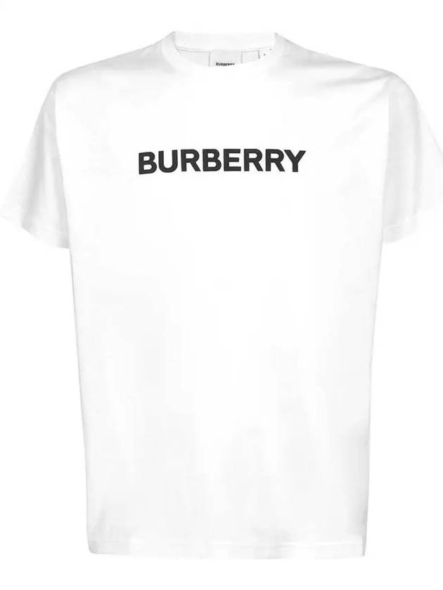 logo print cotton short sleeve t-shirt white - BURBERRY - BALAAN 2