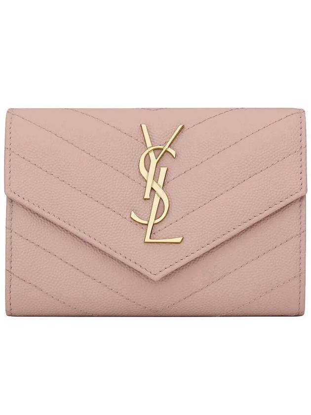 Monogram Envelope Small Half Wallet Pale Pink - SAINT LAURENT - BALAAN 2