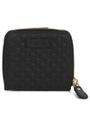 GG Micro Ssima Zipper Half Wallet Black - GUCCI - BALAAN 2