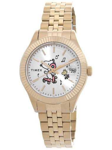 Timex Legacy x Peanuts Roller Skating Quartz Silver Dial Ladies Watch TW2W78700 - TIMEX - BALAAN 1