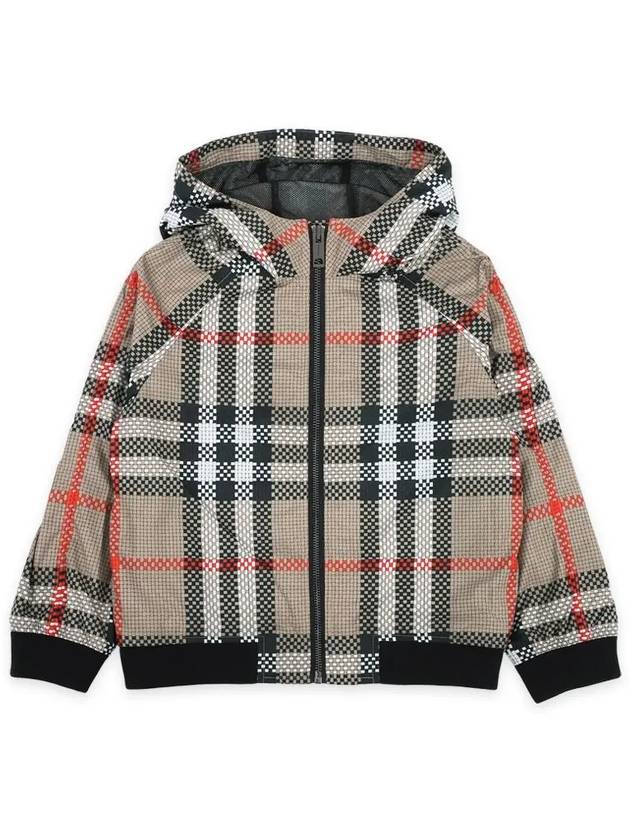 Kids Check Hooded Jacket Beige - BURBERRY - BALAAN 3