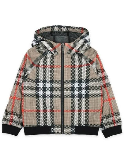 Kids Check Hooded Jacket Beige - BURBERRY - BALAAN 2