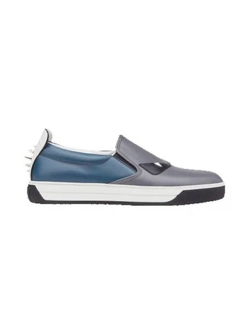 Monster Slip On Blue Grey - FENDI - BALAAN 1