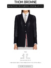 Pointelle Cable Knit V Neck Cardigan Navy - THOM BROWNE - BALAAN 3