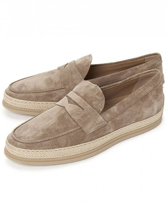 men's raffia detail suede loafers beige - TOD'S - BALAAN 2