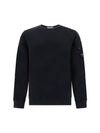 Brushed Organic Cotton Fleece Sweatshirt Black - STONE ISLAND - BALAAN 1