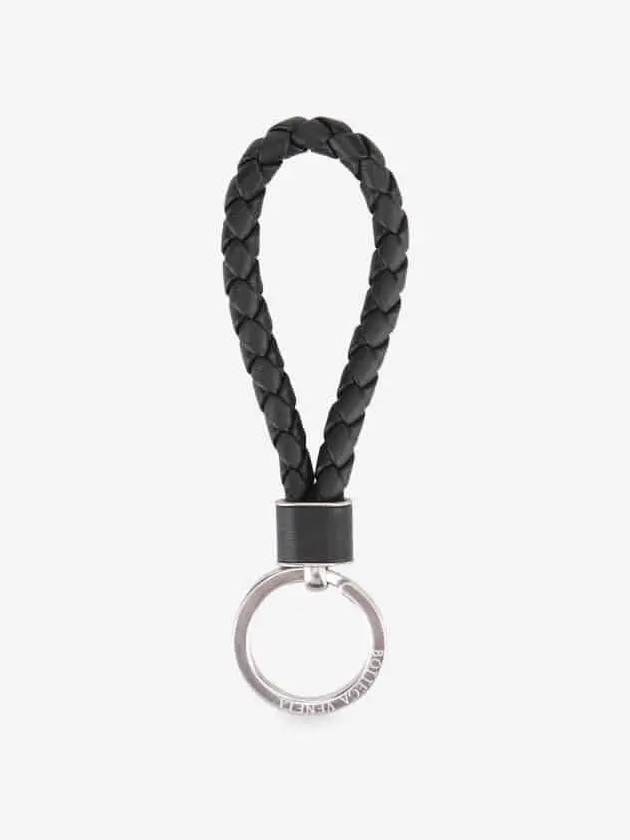 Intrecciato Lambskin Key Holder Black - BOTTEGA VENETA - BALAAN 4