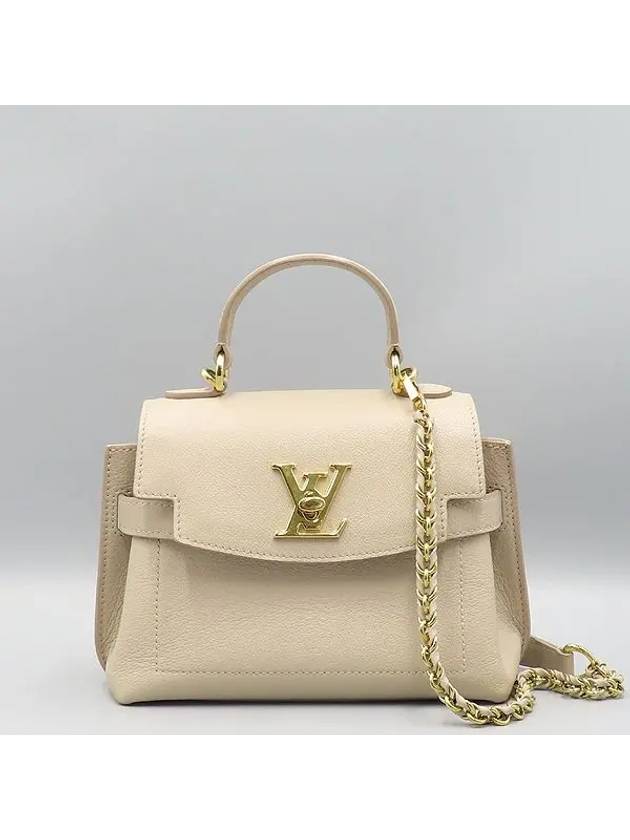 M21052 Beige Leather Lock Me Ever LV Mini Handbag Shoulder Strap 2WAY - LOUIS VUITTON - BALAAN 1