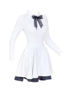 Women s Golf Wear Classic Color Scheme Ribbon Flare One Piece White - J JANE - BALAAN 3