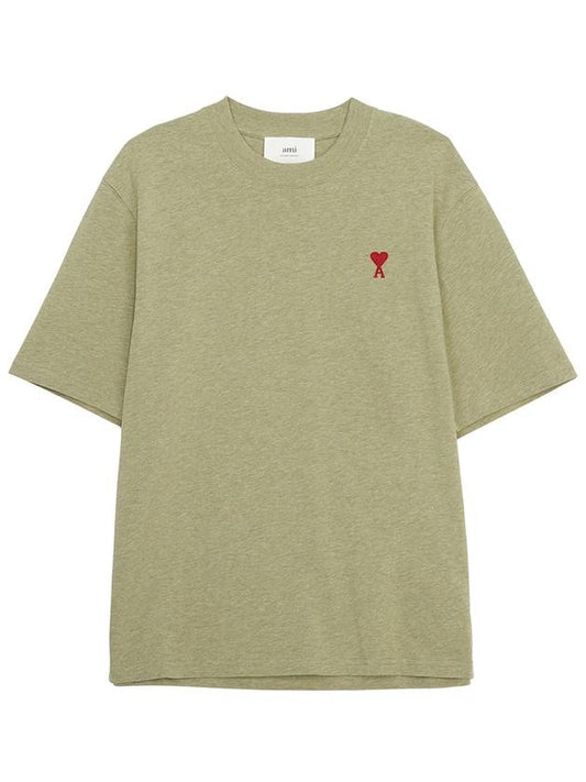 Small Heart Logo Boxy Fit Short Sleeve T-Shirt Heather Sage - AMI - BALAAN 2